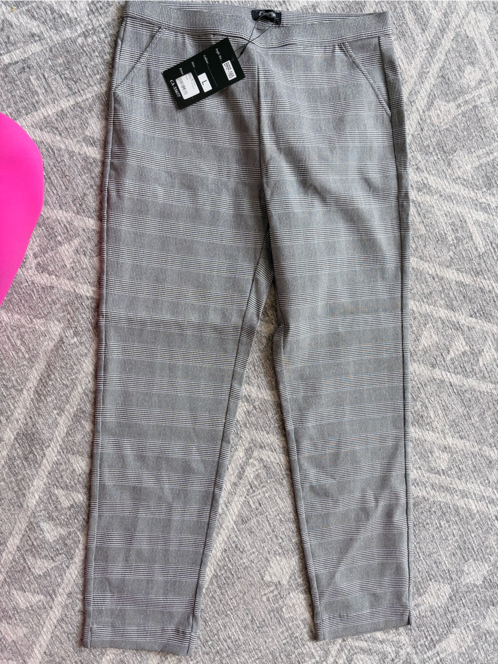 Classic Gray Glen Plaid Women's Trousers